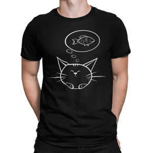 GATO PENSANDO EN PEZ- CAMISETA