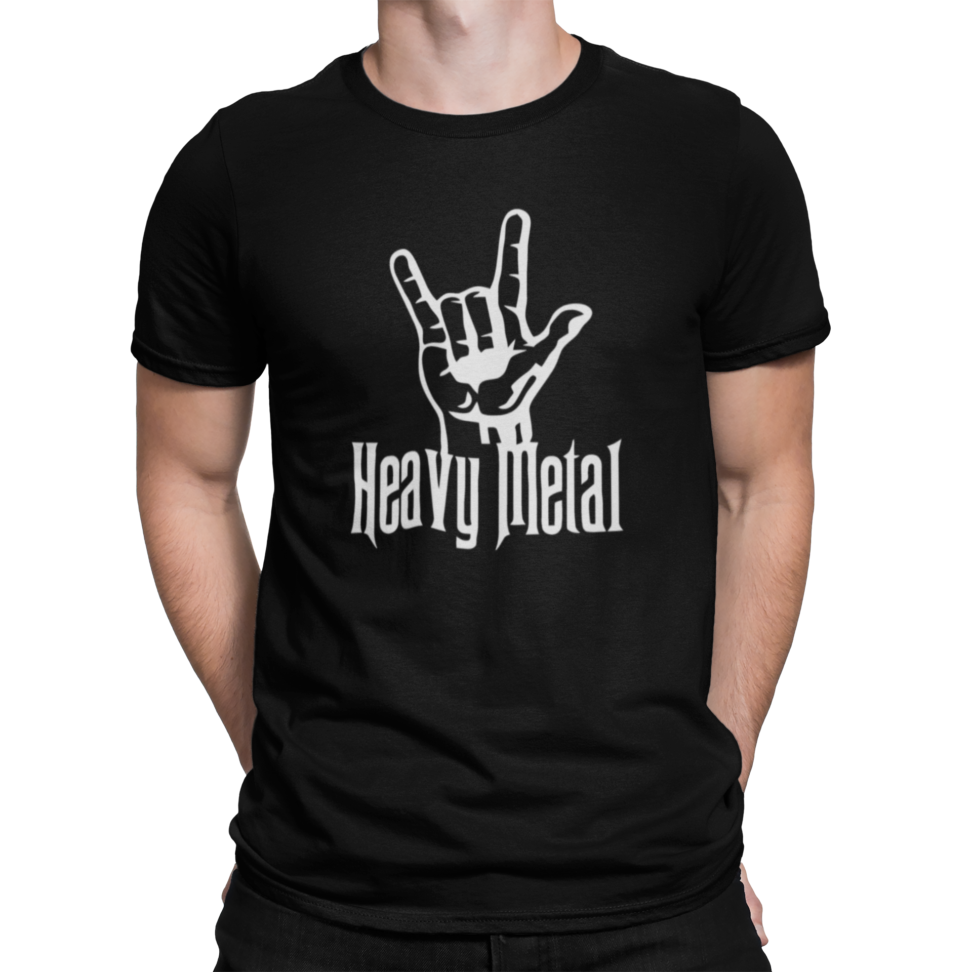 HEAVY METAL LOGO BLANCO CAMISETA