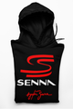 AYRTON SENNA - LOGO Y FIRMA - SUDADERA CON CAPUCHA